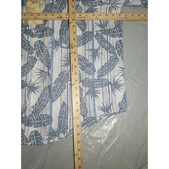 Caribbean Mens Shirt Size XL Long Sleeve Button Up White Linen Blend. NWT 37 - Picture 9 of 11